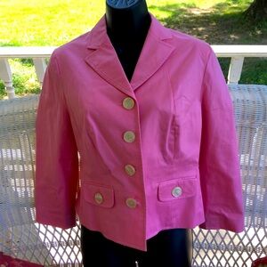 The Limited 3/4 sleeve blazer jacket 8 coral pink